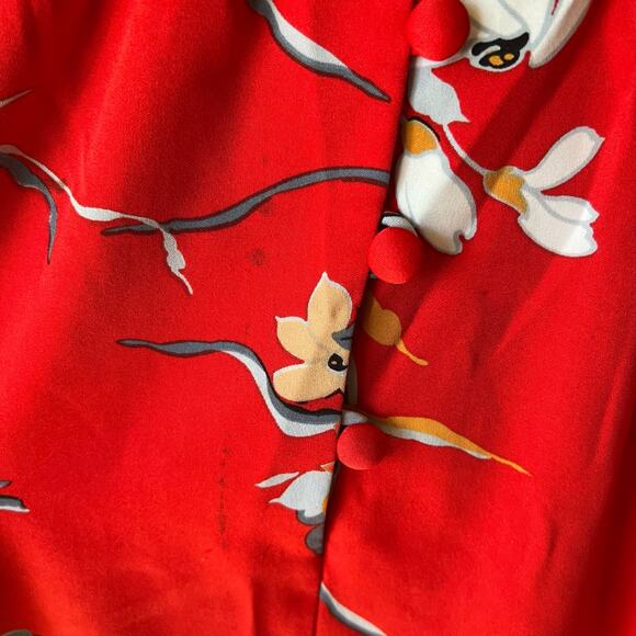 Vintage Nani Of Hawaii Maxi Hawaiian Dress 1970s Size 12 (small) Floral Red - Picture 4 of 11